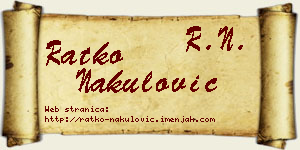 Ratko Nakulović vizit kartica